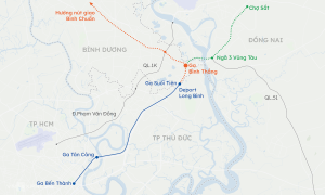 Tuyến Metro số 1 và hai hướng dự định kéo dài lên Đồng Nai, Bình Dương.